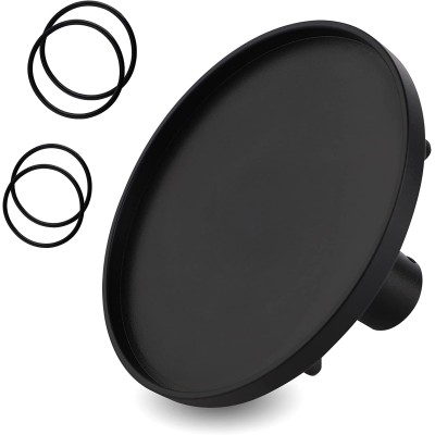 Auxfun 3.5" Diameter Suction Cup Adapter for 3XLR Connector Sex Machine with 2 Pair Rubber Band, Black Hard Plastic