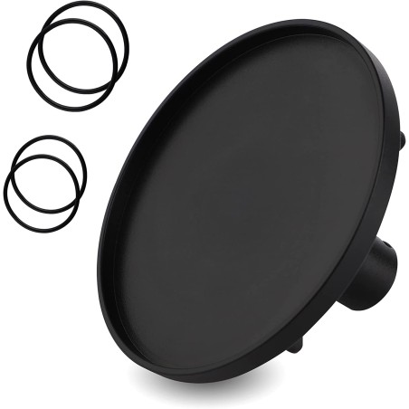 Auxfun 3.5" Diameter Suction Cup Adapter for 3XLR Connector Sex Machine with 2 Pair Rubber Band, Black Hard Plastic