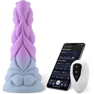 Wildolo 8.5’’ APP Controlled Silicone Dildo with Vibrating Fuction, 6.6’’ Insertable Length, 1.6’’ Mini Width, 2.4’’ Max Width