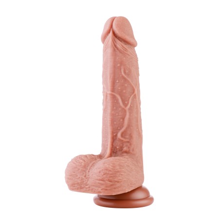 Auxfun Brown TPE Extra  Dildo with EzfunLok, Sex Machine Attachment