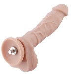 9.1" Silicone Dildo for Hismith Sex Machine with KlicLok Connector, 7.5" Insertable Length,Flesh