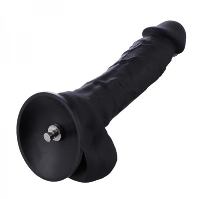 8.3" Flexible Lifelike Silicone Black Dildo with Keel for Hismith Sex Machines