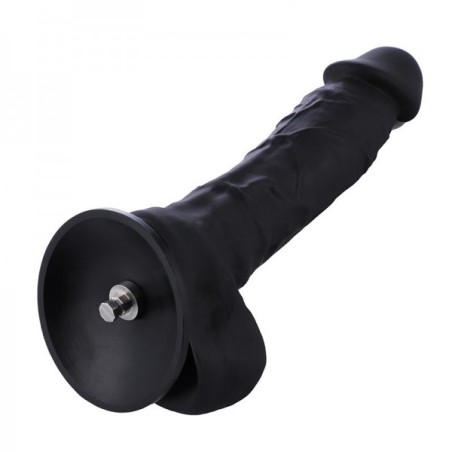 8.3" Flexible Lifelike Silicone Black Dildo with Keel for Hismith Sex Machines