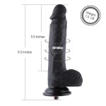 8.3" Flexible Lifelike Silicone Black Dildo with Keel for Hismith Sex Machines 8.3" Flexible Lifelike Silicone Black Dildo with Keel for Hismith Sex Machines