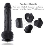 8.3" Flexible Lifelike Silicone Black Dildo with Keel for Hismith Sex Machines 8.3" Flexible Lifelike Silicone Black Dildo with Keel for Hismith Sex Machines