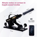 Sex Machine Automatic Love Machine with Remote Control & Graded Dildo, AUXFUN Thrusting Fuck Machine with 3XLR Connector & APP