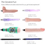 AUXFUN Sex Machine Realistic Dildo,Fuck Machine for Man with 3XLR Connector ,Adult Toys with 8 Accessories
