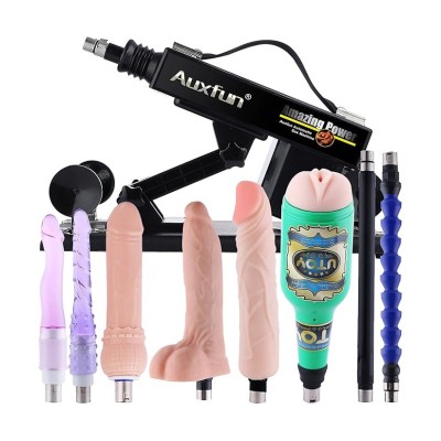 AUXFUN Sex Machine Realistic Dildo,Fuck Machine for Man with 3XLR Connector, Adult Toys with 8 Accessories