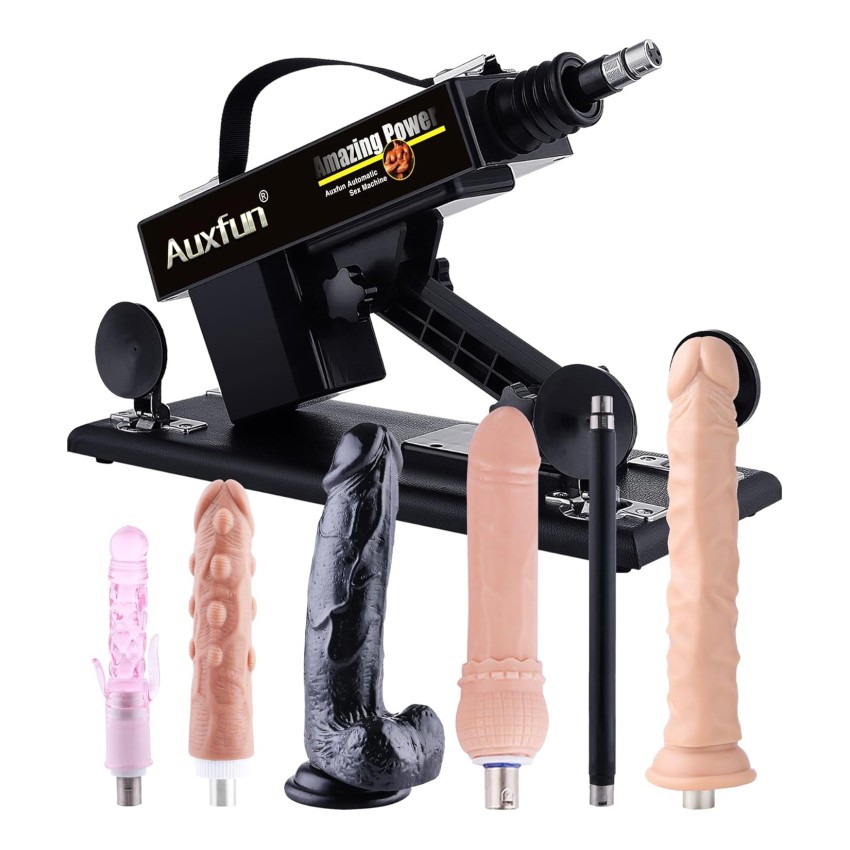 AUXFUN Sex Machine wit 6 Accessories,Couples Sex Toys Jugetes Sexuales with 3XLR Connector Hands Free