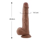 Auxfun Brown TPE Extra Long Dildo with EzfunLok, Sex Machine Attachment