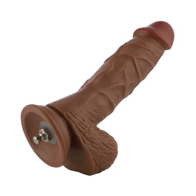 Auxfun Brown TPE Curved Dildo with EzfunLok Connector
