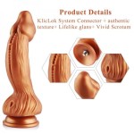 Hismith Monster Series 9.45" Golden Silicone Dildo with KlicLok System for Hismith Premium Sex Machine, dragon head Hismith Monster Series 9.45" Golden Silicone Dildo with KlicLok System for Hismith Premium Sex Machine, dragon head